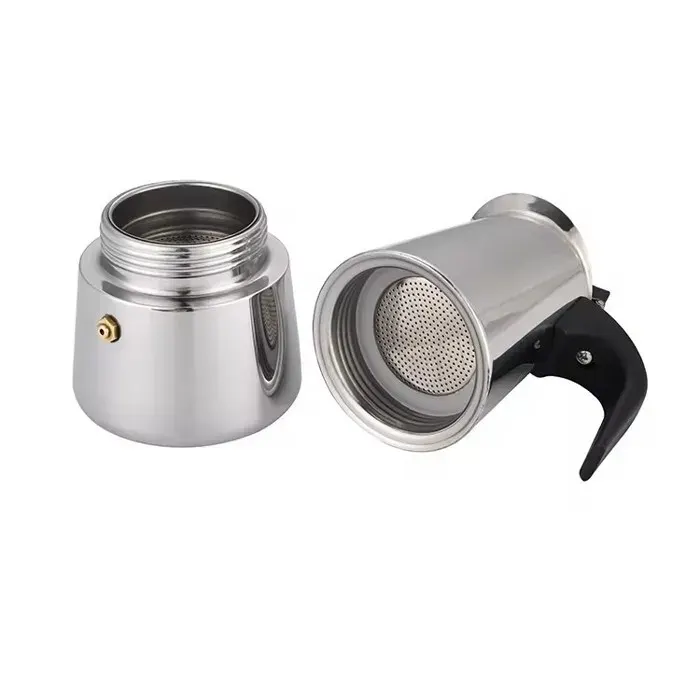 Cafetière Moka - ULISEM - Acier inoxydable - Fabriquée en Italie et Cuba - À poser sur la cuisinière - Compacte - 0.1 kg