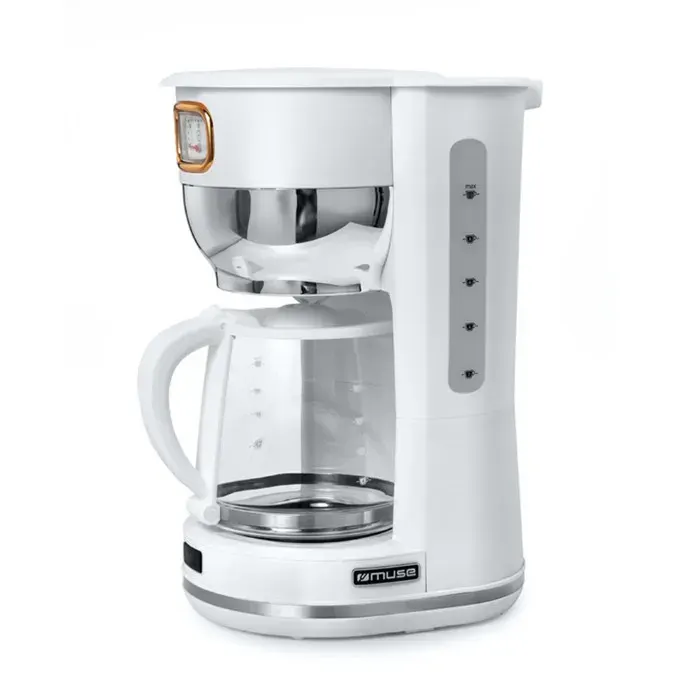 Cafetière Muse MS-220 W - Porte-filtre - 1000W - réservoir 1.4 L (10 tasses) - Cadrant rétro de maintien de la température