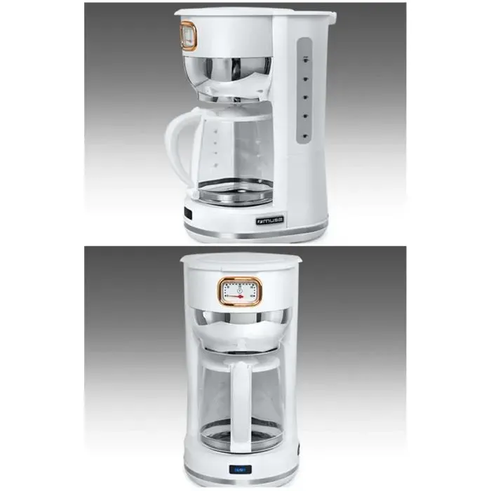 Cafetière - Muse - Vintage - 1.4 L - 10 Tasses - Sans Fil - Blanche Dore