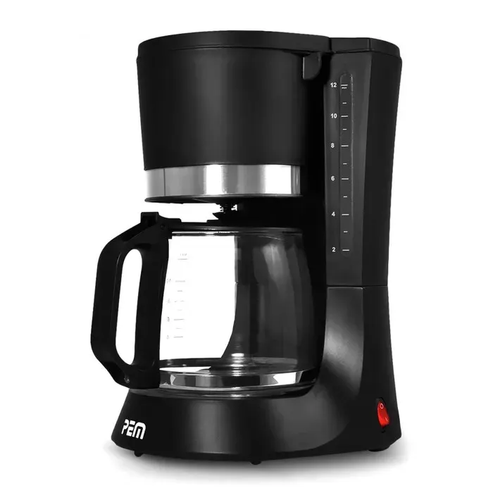 Cafetière Noir-Inox 680W - 1.2L-10 Tasses - PEM CM-171