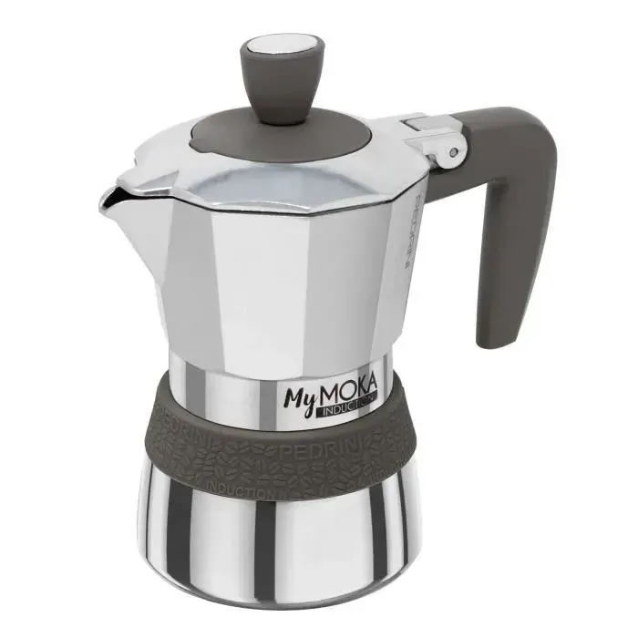 Cafetière - PEDRINI - MyMoka Induction - 2 Tasses - Marron - Acier Inoxydable