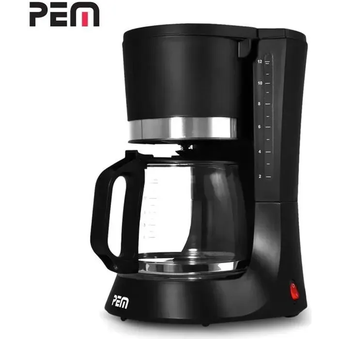Cafetière PEM CM-171 - 680W - 12L - Filtre réutilisable - Touche inox