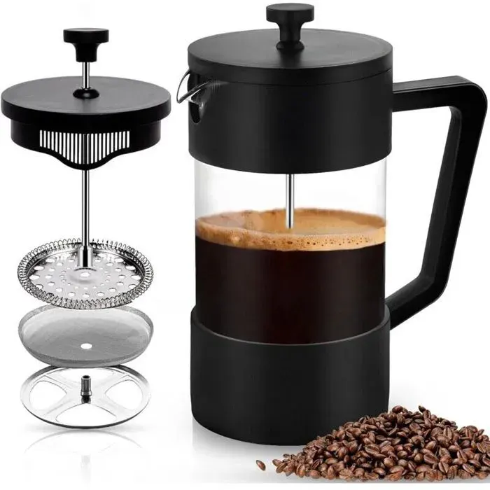 Cafetière piston 1000 ml – french press – noir