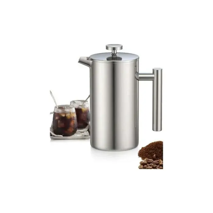 Cafetière Piston 1L Inox Triple Filtre Maintien Chaud