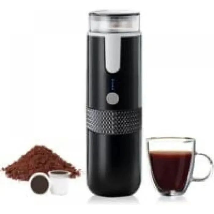 Cafetière portable rechargeable - Compatible capsules K et café moulu Haute pression dextraction - Voyage et extérieur