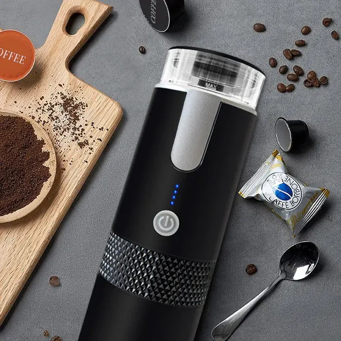 Cafetière portable sans fil - ULISEM - Rechargeable - Batterie 1200 mAh - USB-C - Compatible café moulu et K-Cup