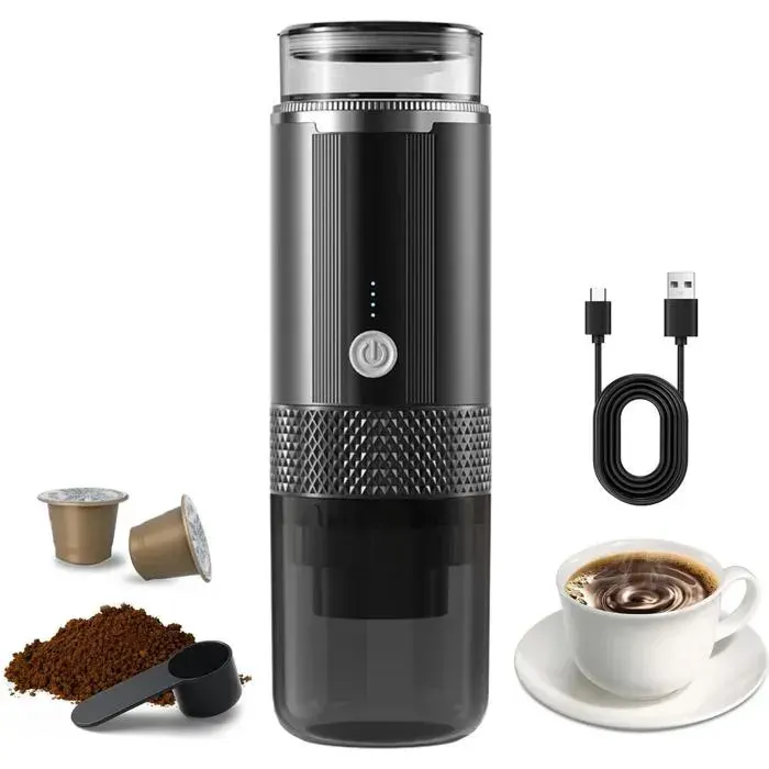 Cafetière portable - YYV - Électrique sans fil - 1200mAh - Compatible K-Cup - Acier inoxydable 304