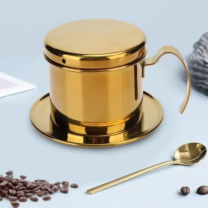 Cafetière - PZCC - Vvikizy - Acier Inoxydable - Filtre Haute Densité - Portable Or