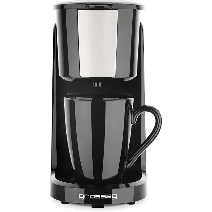 Cafetière Simple 1322 Ka 8.17 En Acier Inoxydable Noir -1 Tasse Cafetière 150 Ml Filtre Pe Ent 380W[CA298]