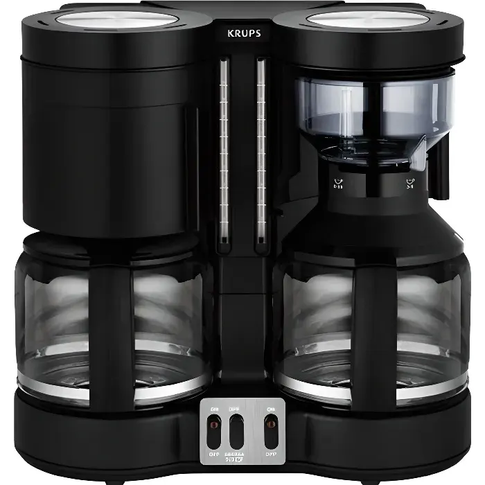 Cafetière/théière - KRUPS - DUOTHEK PLUS - Capacité 20 tasses - Technologie de préparation de café Goutte — coloris Noire