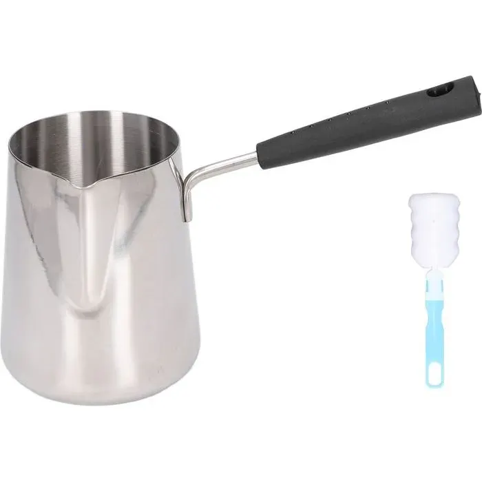 Cafetière turque 600 ml en acier inoxydable Surface brillante résistant aux hautes températures facile à nettoyer chauffe - beurre