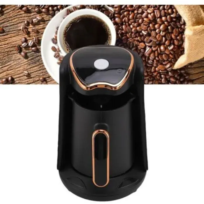 Cafetière turque automatique 600 W capacité 1 à 4 tasses portable anti-débordement et anti-surchauffe idéale pour la maison.