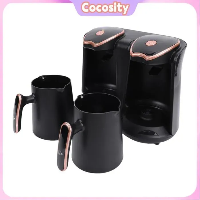 Cafetière Turque électrique 1200 W avec Double Compartiment pour Infusion Simultanée Comprend 2 Tasses