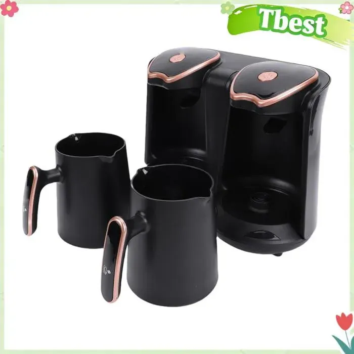 Cafetière Turque électrique 1200 W avec Double Compartiment pour Préparer des Boissons Chaudes Comprend 2 Tasses