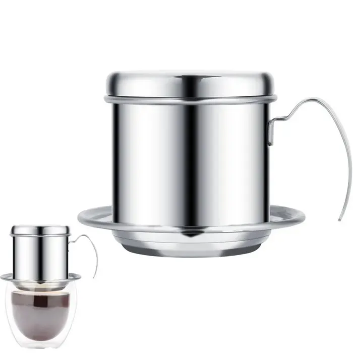 Cafetière vietnamienne à filtre permanent en acier inoxydable - Cafetière à filtre - Infusion lente - Verseur à filtre - Cafetière