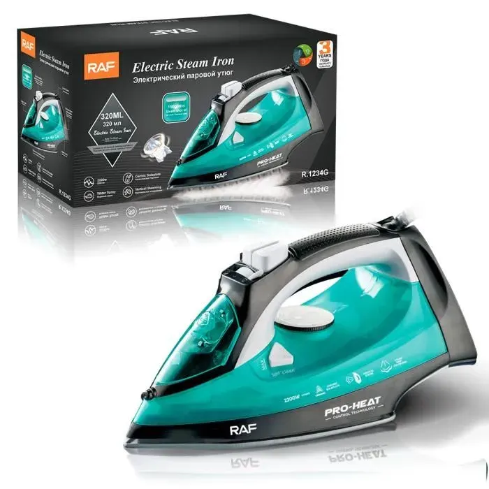Caldion Fer à Repasser Vapeur Puissant 2200W Fonction Pressing 150g/min Reservoir Eau 320ml avec Pulvérisateur Anti Calcaire