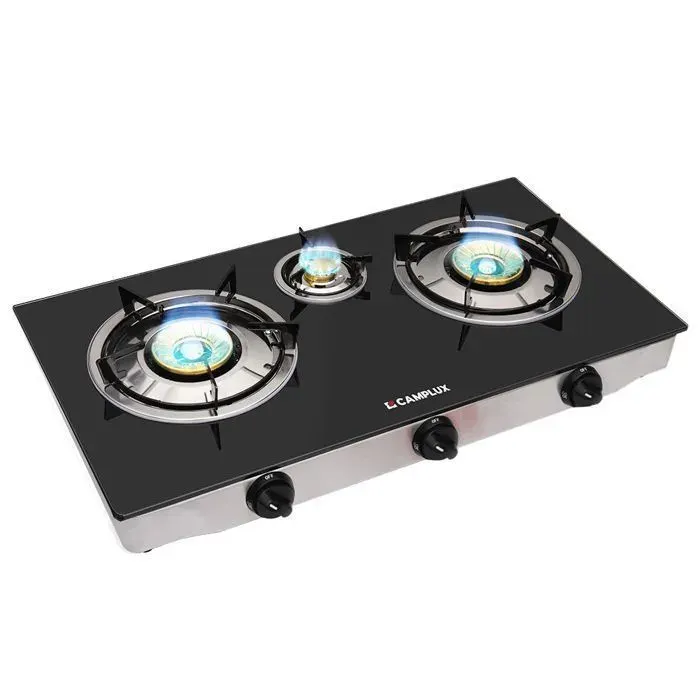 CAMPLUX Explorer Plaque de Cuisson à Gaz 3 Feux 625 kW LPG Table de Cuisson pour Camping TC03GBEU