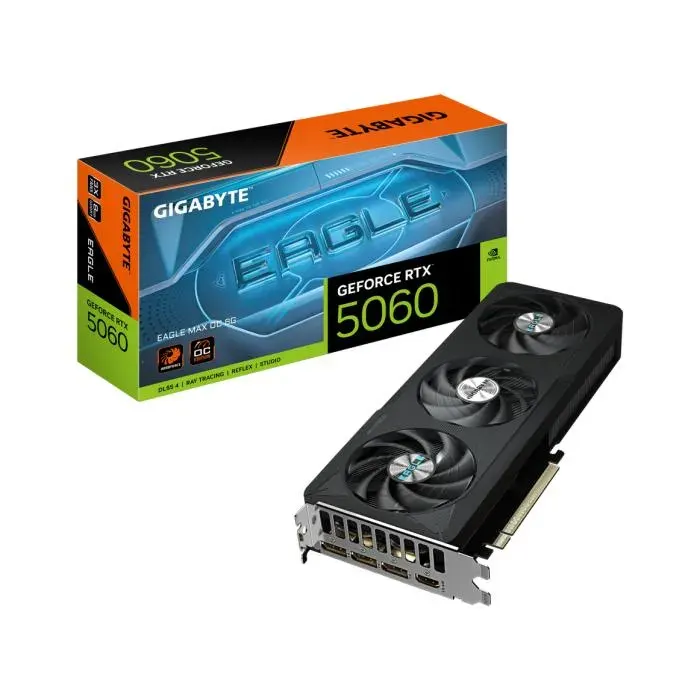 Carte graphique - GIGABYTE - RTX 5060 EAGLE MAX OC - 8GB GDDR7 - Performance optimale - Refroidissement avancé