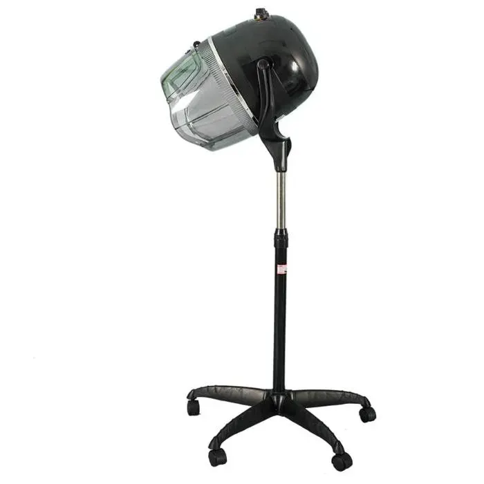 Casque Chauffant sur pied Casque Sèche-Cheveux avec Minuterie pour salon de Coiffure Hauteur et Température RéglablesNoir & 950 W