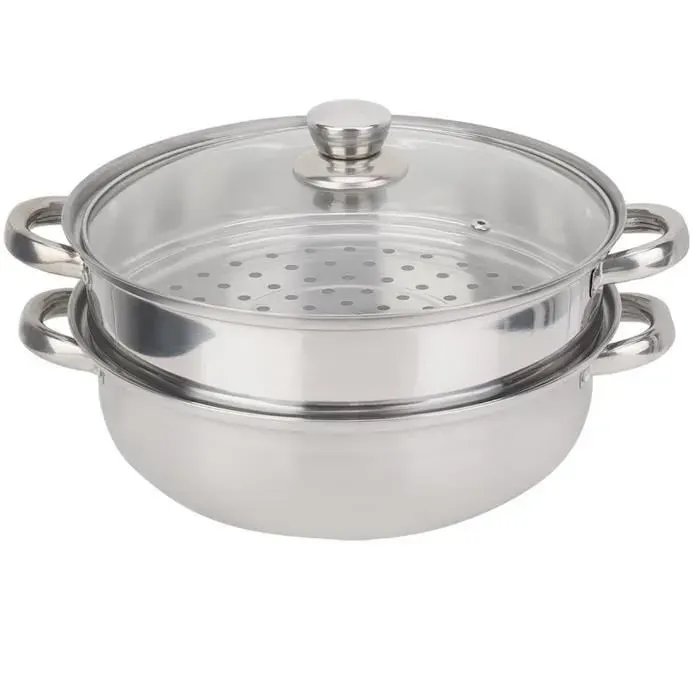 Casserole à Vapeur - FAFEICY - LS008 - Acier Inoxydable - 2 Niveaux - Compatible Lave-Vaisselle