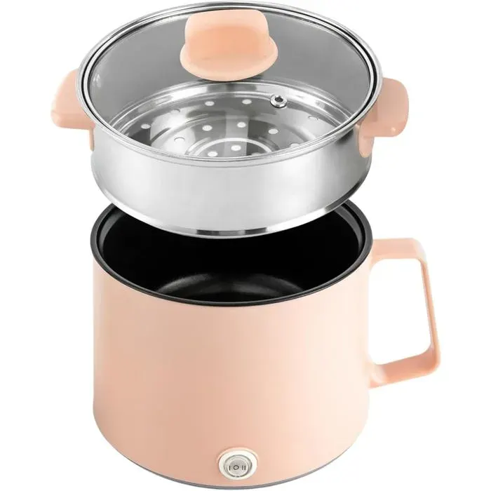 Casserole électrique 17 l mini multicuiseur avec cuiseur à vapeur double puissance 300W/600W pour voyage