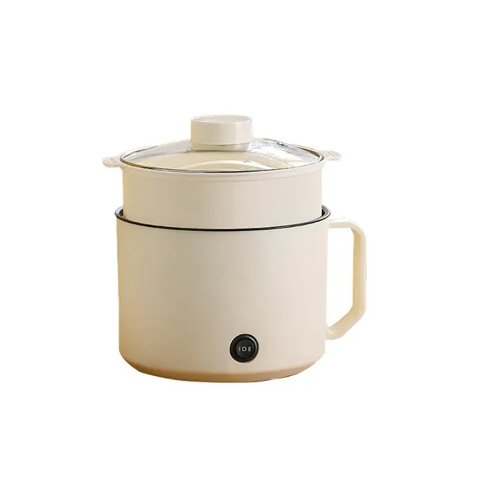 Casserole multifonctionnelle électrique 18 L protection contre la surchauffe design ergonomique portable beige