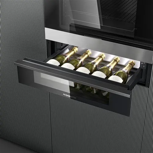 Cave a vin de service encastrable a tiroir 5 bouteilles facade habillable