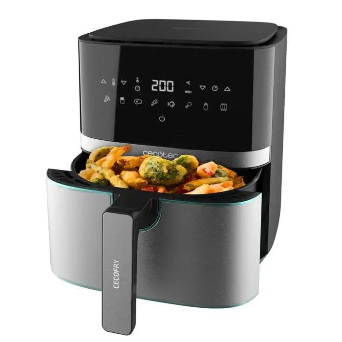 Cecotec Airfryer Cecofry Full Inox Pro 5500. Friteuse sans Huile 55 L1600 W Diététique Numérique avec Finitions en Acier