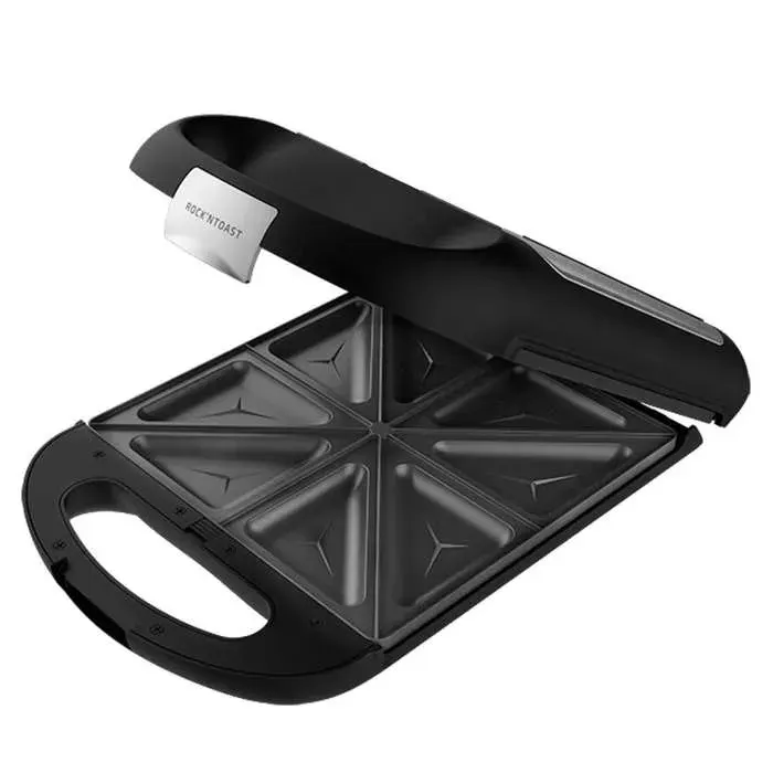 Cecotec Appareil à sandwichs RocknToast Family 3in1. 1500 W capacité pour 4 sandwichs revêtement antiadhésif 3 plaques