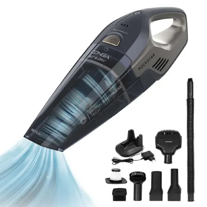 Cecotec Aspirateur à Main sans Câble Conga Rockstar 252V Animal Hand. 200W 20kPa Solides et Liquides Moteur Digital