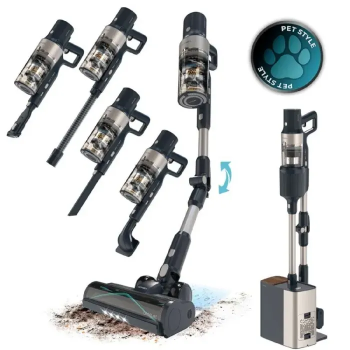 Cecotec Aspirateur Balai sans Fil Conga Rockstar 5500 Hurricane Station Pet Flex. Aspirateur sans Fil Base Auto-vidante