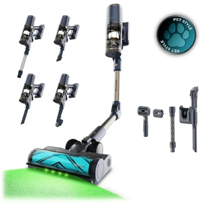 Cecotec Aspirateur Balai sans Fil Conga Rockstar RS90 Pet Flex Detect. 650 W Aspiration 230 AW Brosse Anti-emmêlement