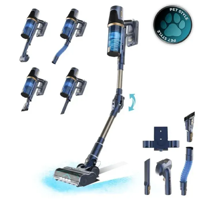 Cecotec Balai Aspirateur sans Fil BLDC Conga Rockstar RS70 Pet Flex. 500W Puissance dAspiration 150AW Mode Auto