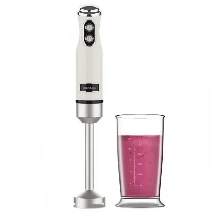 Cecotec Blender Mixeur Power RetroBeige 1200MAX. Puissance Maximale 1200 W Technologie CrossBlades 4 Feuilles Revêtues en