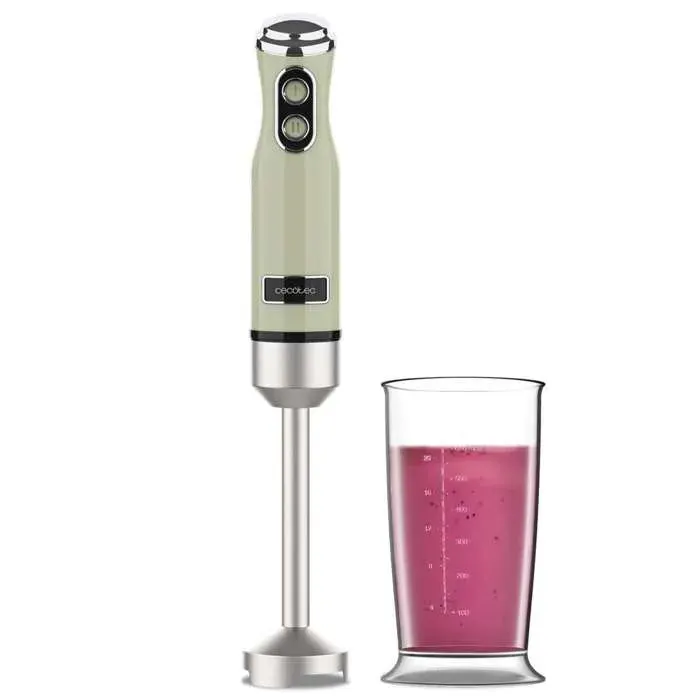 Cecotec Blender Mixeur Power RetroGreen 1200MAX. Puissance Maximale 1200 W Technologie CrossBlades 4 Feuilles Revêtues en