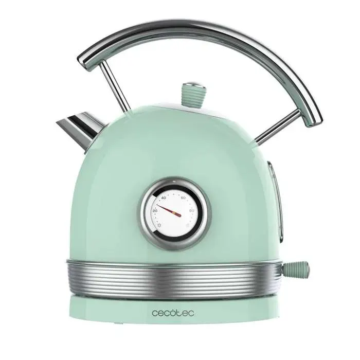 Cecotec Bouilloire électrique ThermoSense 420 Light Green. Capacité de 18 litres 2200 W compteur de température base 360° — coloris Verte
