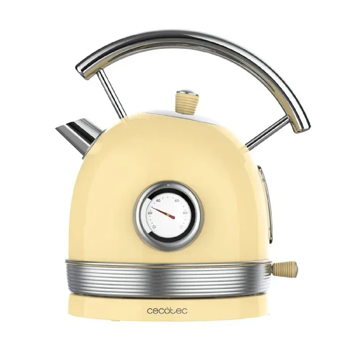 Cecotec Bouilloire électrique ThermoSense 420 Light Yellow. Capacité : 18 litres 2200 W compteur de température base 360 °
