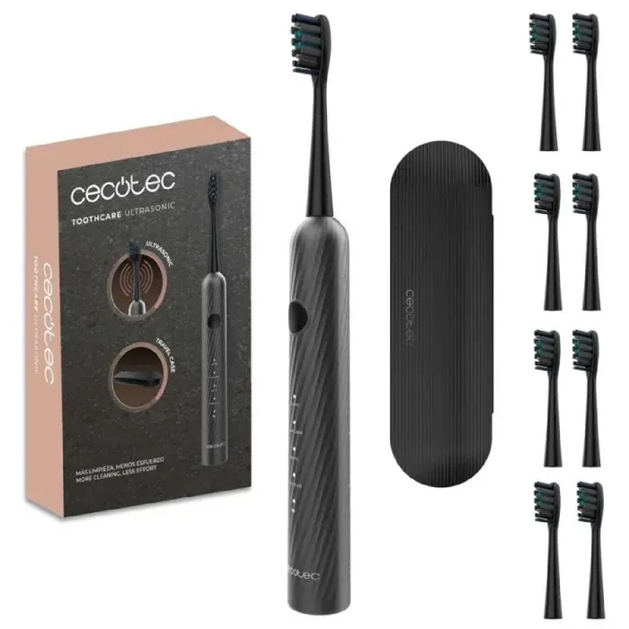 Cecotec Brosse à Dents Électrique Sonique ToothCare UltraSonic. 4 Modes Vibrations Haute Fréquence jusquà 40000 rpm