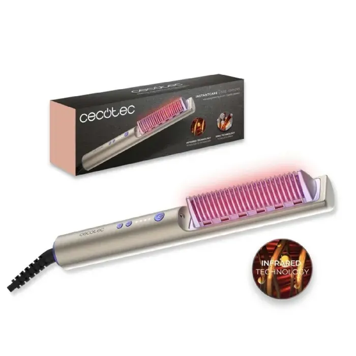 Cecotec Brosse lissante infrarouge et ionique InstantCare Lisse iSphere. 3 réglages 140/170/200 °C.