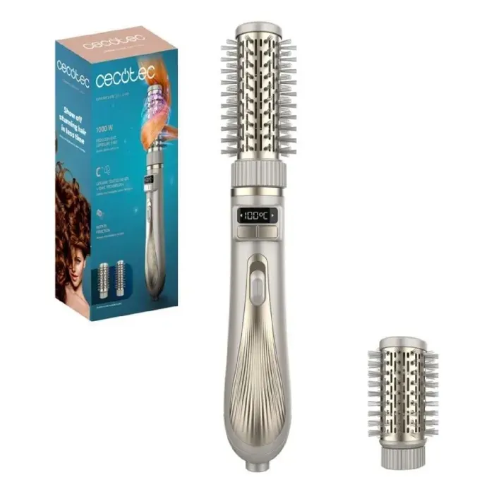 Cecotec Brosse Soufflante avec 2 Têtes CeramicCare 2in1 Gyro. 1000W Double Tête Céramique Fonction Rotative et Ionique
