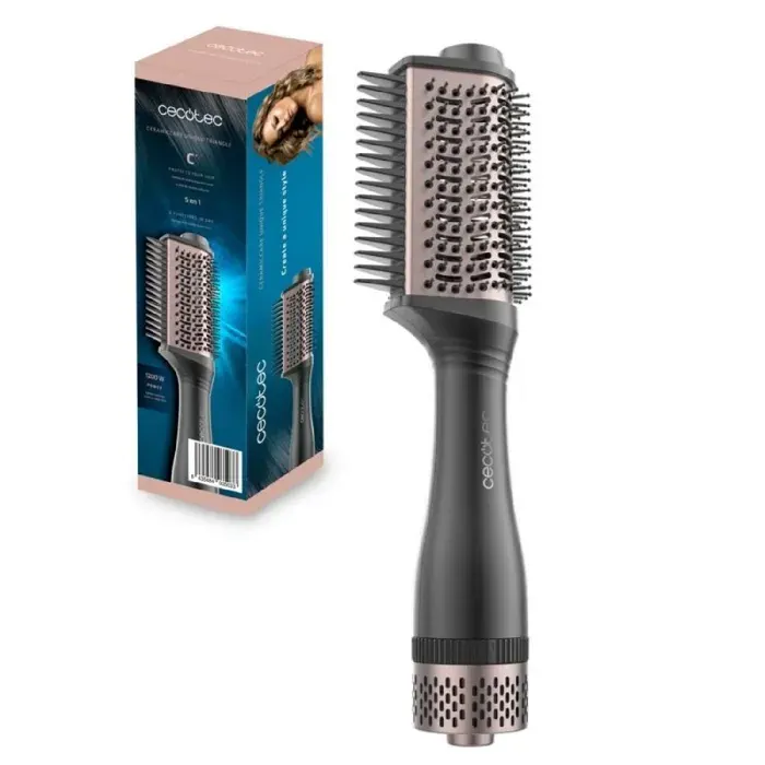 Cecotec Brosse Soufflante Ceramic Care Unique Triangle Sèche rapide 1200 W Tête En Céramique 5en1Technologie Ionique