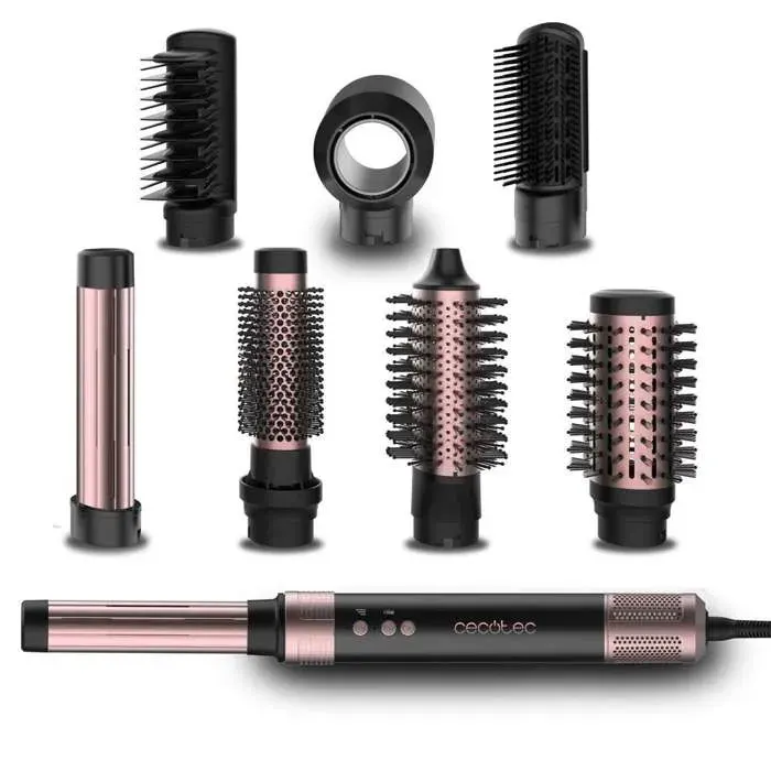 Cecotec - Brosse Soufflante CeramicCare AirGlisse Black 1400W Technologie Coanda 3 Vitesses 3 Températures Contrôle