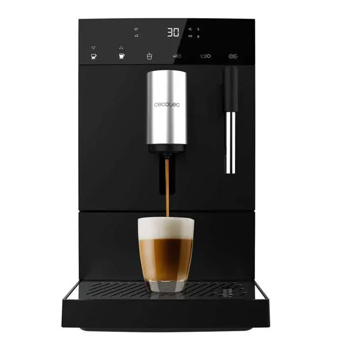 Cecotec Cafetière Compacte Superautomatique avec Cuiseur Vapeur Compact Cremmaet. 1350W 19 Barres Système Thermoblock