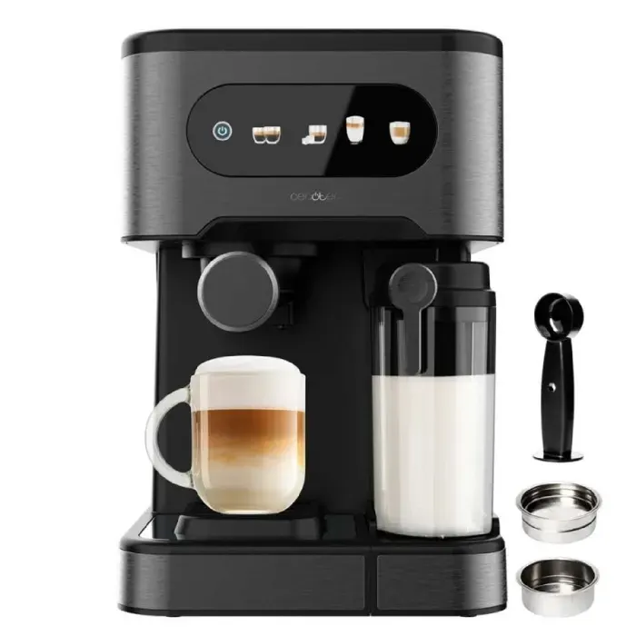 Cecotec Cafetière Express Semi-automatique Power Espresso 20 ColdBrew Latte. 1350W 20 Bars Froid Tiède ou Chaud