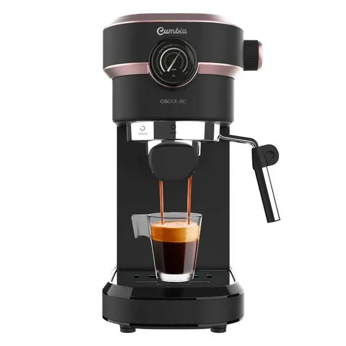 Cecotec Cafetière Expresso Cafelizzia 890 Rose Pro. Espressos et Cappuccino 1350 W Système Thermoblock 20 Bars Mode Auto