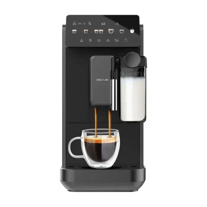 Cecotec Cafetière Superautomatique Cremmaet Lungo Latte. 19Bars Thermoblock 7 Boissons Vaporisateur 5 Niveaux de Mouture