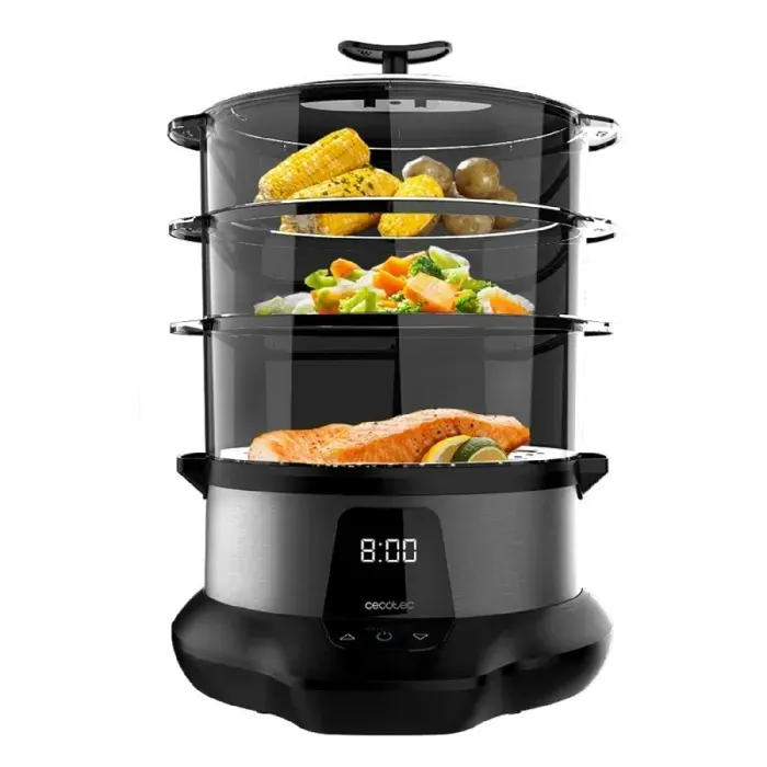 Cecotec Cuiseur Vapeur Électrique VapoVita 3000 Pro. Cuit à la Vapeur et Préserve les Nutriments et les Vitamines. 1000 W