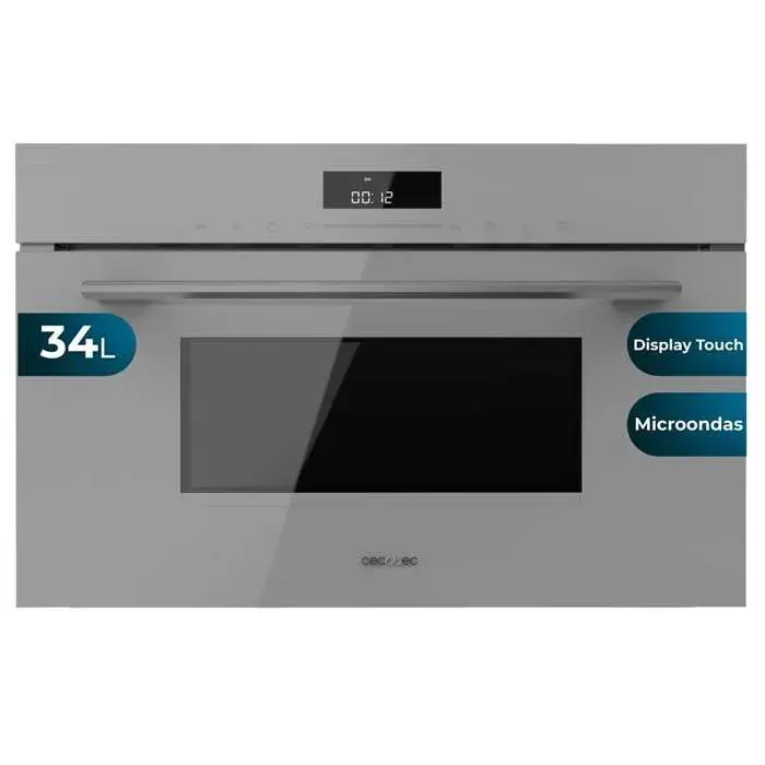 Cecotec Four à micro-ondes encastrable 60x45cm Bolero Hexa MW703800 Glass Grey. 1450W 34L fonction micro-ondes mode grill