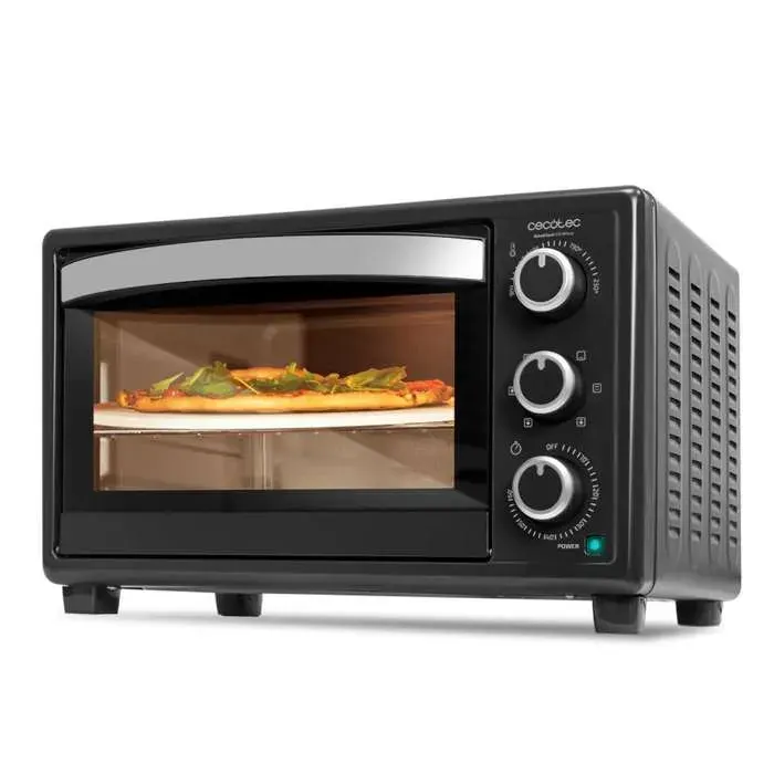 Cecotec Four de comptoir Bake&Toast 2600 Noir 4Pizza 26 L 1500 W Comprend une pierre à pizza Pietra pour des résultats comme