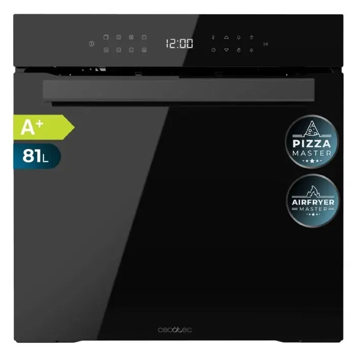 Cecotec Four Encastrable Bolero Hexa 9506000 Glass Black A de 81 L. 11 Fonctions avec Airfryer Master Pizza Master Cuisson 3D